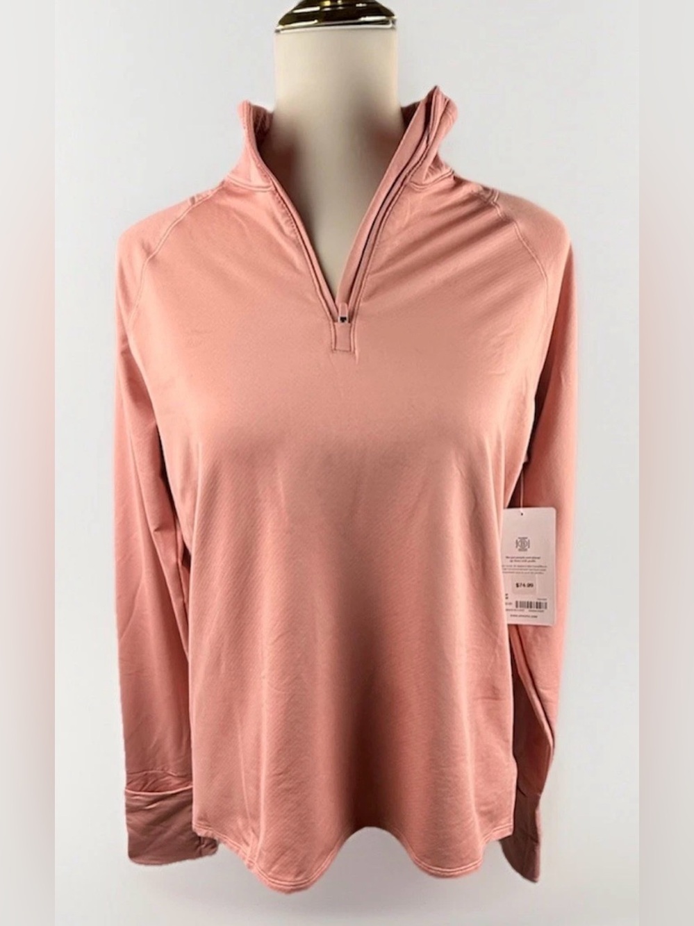 Athleta Long-Sleeve Half-Zip Pullover in Dusty Rose
